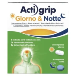 Actigrip Giorno & Notte - Rapido sollievo dai sintomi del raffreddore anche di notte - 12 + 4 compresse