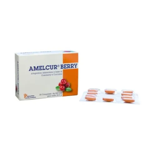 Amelfarma Amelcur Berry Integratore Antiossidante Cranberry Curcuma 30 Compresse