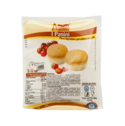 Aminò Panini Pane Aproteico per Dieta a Basso Contenuto Proteico 100 g