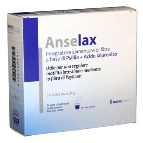 Anselax Integratore di Fibra per Transito Intestinale in Bustine, 14 pz