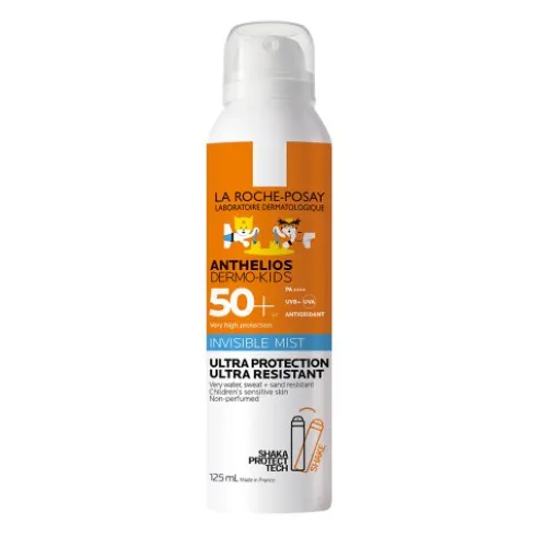 Anthelios Dermo-Pediatrics Spray Aerosol Invisibile SPF 50+ - Protezione Solare Resistente all'acqua - 125 ml