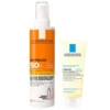 Anthelios Spray Solare Invisibile SPF50+ + Lipikar AP+ Olio Lavante - Protezione solare molto alta 200 ml + olio detergente anti arrossamento 100 ml