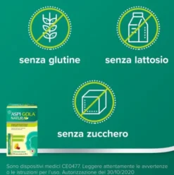 Aspi Gola Natura - Sciroppo per tosse e mal di gola - Gusto Limone e Amarena - 16 Bustine