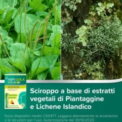 Aspi Gola Natura - Sciroppo per tosse e mal di gola - Gusto Limone e Amarena - 16 Bustine