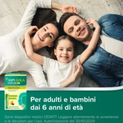 Aspi Gola Natura - Sciroppo per tosse e mal di gola - Gusto Limone e Amarena - 16 Bustine
