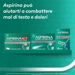 Aspirina Act Dolore e Infiammazione - Trattamento sintomatico di febbre e dolori - 12 Compresse 1000 mg