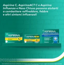 Aspirina C - Trattamento sintomatico di mal di testa, febbre e dolori da lievi a moderati - 20 compresse effervescenti 400 + 240mg