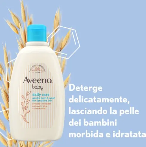 Aveeno Baby Bagno e Docciaschiuma Delicato - Bagnoschiuma per la pelle delicata dei bambini - 500 ml