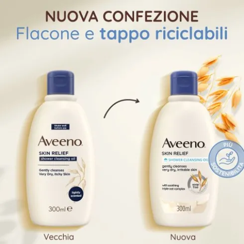 Aveeno Skin Relief Olio Bagno Doccia - Ideale per pelle secca e sensibile - 300 ml
