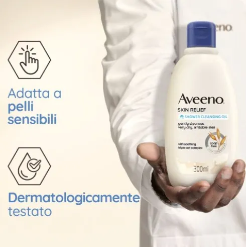 Aveeno Skin Relief Olio Bagno Doccia - Ideale per pelle secca e sensibile - 300 ml