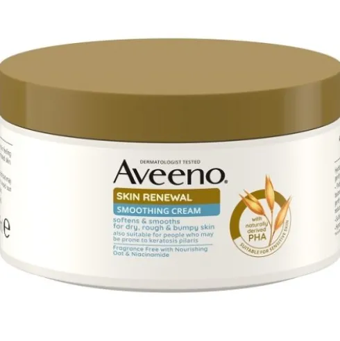 Aveeno Skin Renewal Crema Levigante - Crema corpo idratante pelle secca e ruvida con Avena Prebiotica - 300 ml