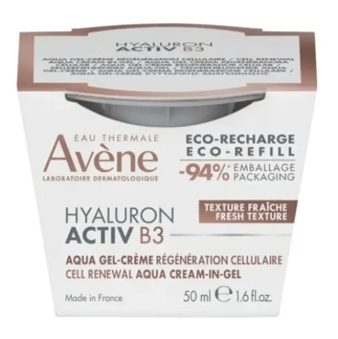 Avene Hyaluron Activ B3 Aqua Gel Crema Ricarica - Refill crema viso rigenerante anti-età - 50 ml