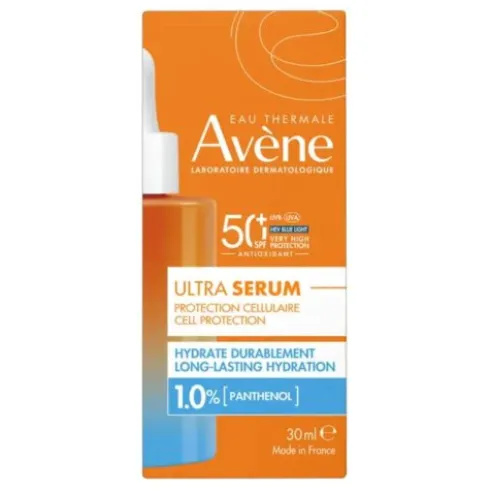 Avene Solare Ultra Siero Idrata a lungo - Siero viso idratante con protezione solare molto alta - 30 ml