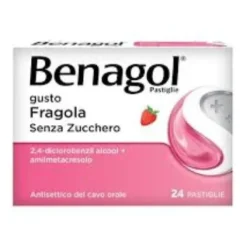 Benagol - Per i primi sintomi del mal di gola - 24 pastiglie - Gusto fragola - Senza zucchero