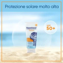 Bepanthenol Tattoo Crema Solare Protettiva SPF50+ Per Tatuaggio - Idrata e rigenera la pelle tatuata - 50 ml