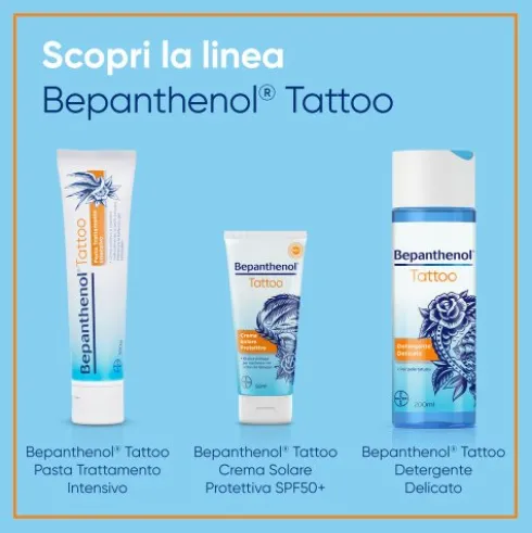Bepanthenol Tattoo Crema Solare Protettiva SPF50+ Per Tatuaggio - Idrata e rigenera la pelle tatuata - 50 ml