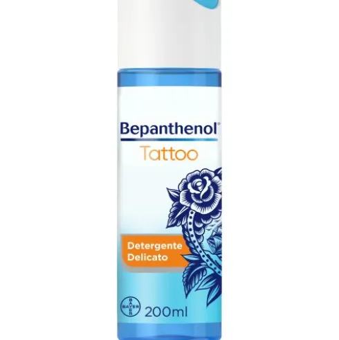 Bepanthenol Tattoo Detergente per Tatuaggio - Detergente delicato per pelle tatuata - 200 ml