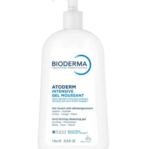Bioderma Atoderm Intensive Gel Moussant - Detergente quotidiano per pelle molto secca e atopica - 1 litro