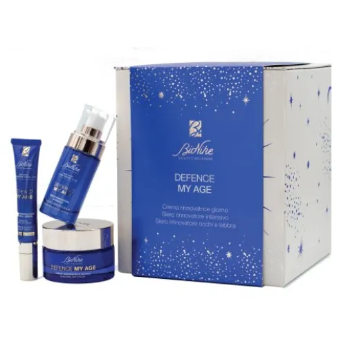 Bionike Cofanetto di Natale Defence MyAge - Crema rinnovatrice giorno 50 ml + Siero intensivo 30 ml + Siero occhi e labbra 15 ml