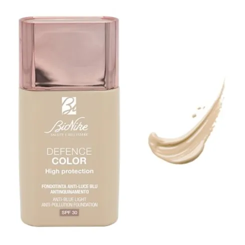 Bionike Defence Color High Protection Fondotinta SPF30 302 - Fondotinta fluido antinquinamento ed anti luce blu - Colore creme - 30 ml