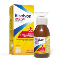 Bisolvon Linctus Sciroppo - Mucolitico per Catarro e Tosse Grassa - Gusto Cioccolato e Ciliegia - 200 ml