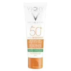 Capital Soleil Trattamento Opacizzante 3 in 1 SPF 50+ - Protezione Solare Molto Alta - 50 ml