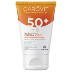Carovit Solare Crema Viso SPF50+ - Protezione solare molto alta per pelle sensibile - 50 ml