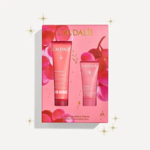 Caudalie Cofanetto di Natale 2025 Vinohydra Duo Idratazione Intensa - Crema idratazione intensa viso 60 ml + Gel detergente idratante 30 ml