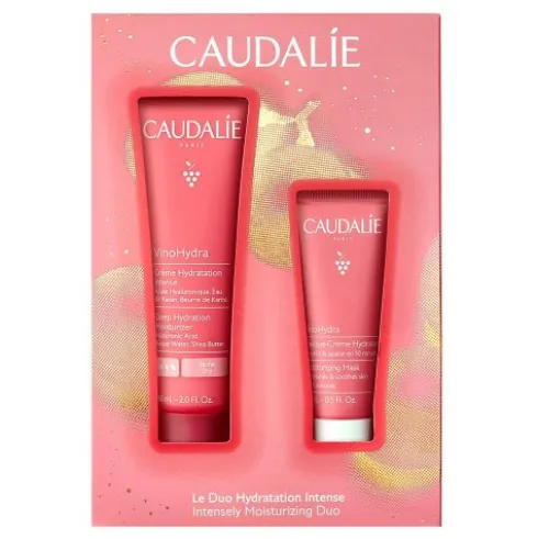 Caudalie Cofanetto di Natale 2024 Vinohydra Idratazione Intensa - Crema viso 60 ml + Maschera crema idratante 15 ml