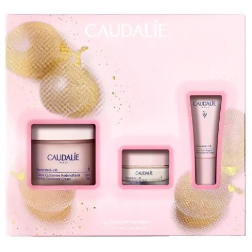 Caudalie Cofanetto di Natale 2024 Resveratrol Lift - Crema Cashmere 50 ml + Crema Tisana della Notte 15 ml + Trattamento liftante occhi 5 ml