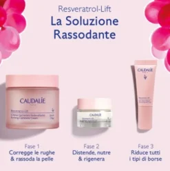 Caudalie Cofanetto di Natale 2025 Resveratrol Lift - Crema Cashmere 50 ml + Crema Tisana della Notte 15 ml + Trattamento liftante occhi 5 ml