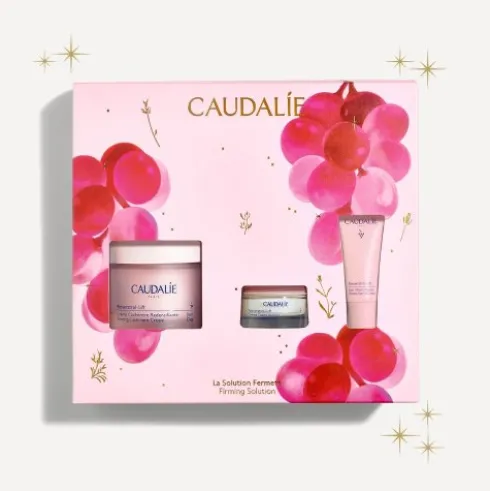 Caudalie Cofanetto di Natale 2025 Resveratrol Lift - Crema Cashmere 50 ml + Crema Tisana della Notte 15 ml + Trattamento liftante occhi 5 ml