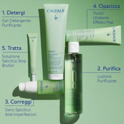 Caudalie Vinopure Fluido Idratante Effetto Mat - Adatto per pelle mista o con imperfezioni - 60 ml - Novità 2025