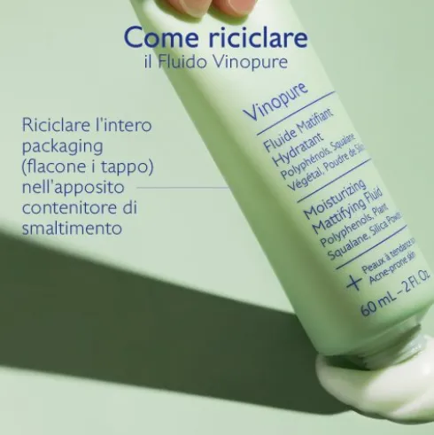 Caudalie Vinopure Fluido Idratante Effetto Mat - Adatto per pelle mista o con imperfezioni - 60 ml - Novità 2025