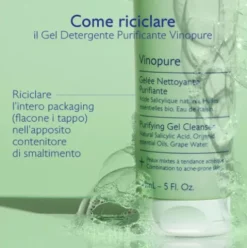 Caudalie Vinopure Gel Detergente Purificante - Gel detergente anti imperfezioni - 150 ml - Nuovo packaging