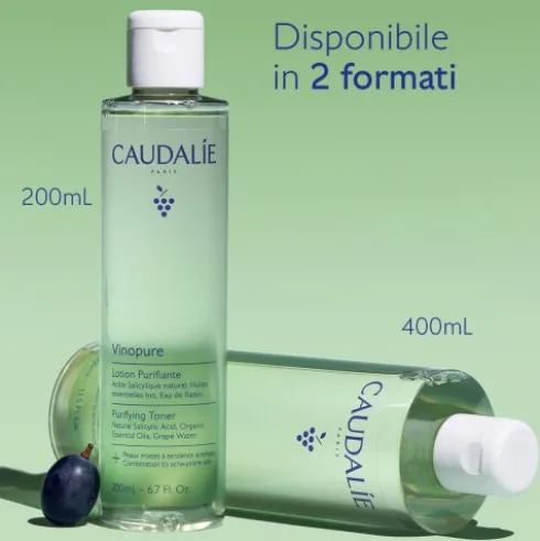 Caudalie Vinopure Lozione Purificante - Adatta per pelle mista e con imperfezioni - 400 ml - Nuovo packaging