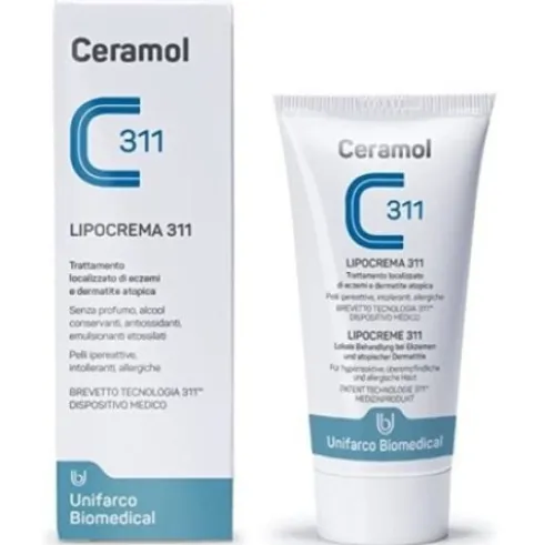 Ceramol Lipocrema 311 Crema Emolliente Riparatrice per Eczemi e Dermatite 100ml