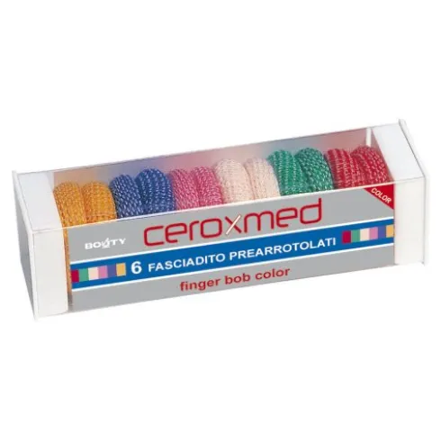 Ceroxmed Finger Bob Cerotti Fasciadito Pre-arrotolati Colorati 6 Pezzi