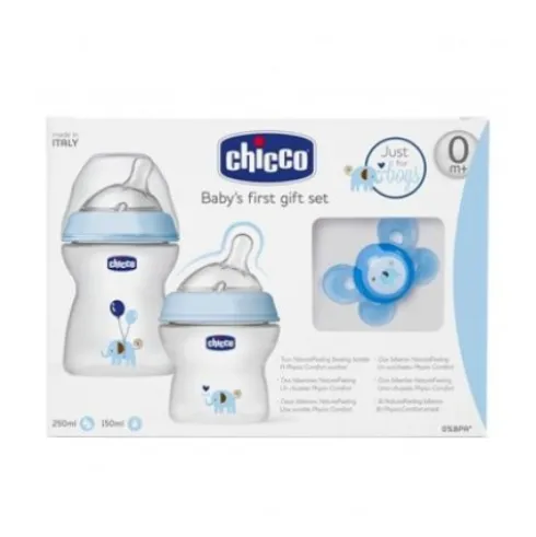 Chicco Set Natural Feeling Boy Biberon e Succhietto