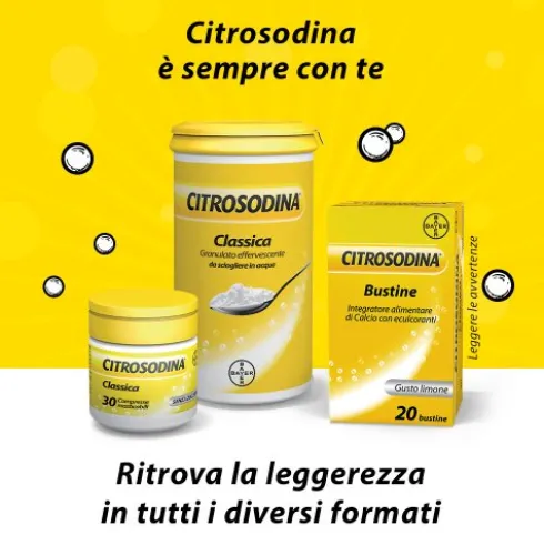 Citrosodina Bustine - Granulato effervescente con effetto digestivo antiacido - 20 Bustine