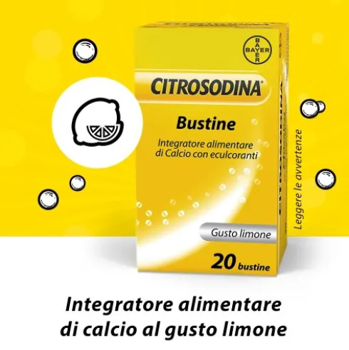 Citrosodina Bustine - Granulato effervescente con effetto digestivo antiacido - 20 Bustine