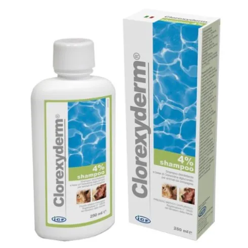Clorexyderm Shampoo Disinfettante Cani e Gatti con Clorexidina 4% 250ml