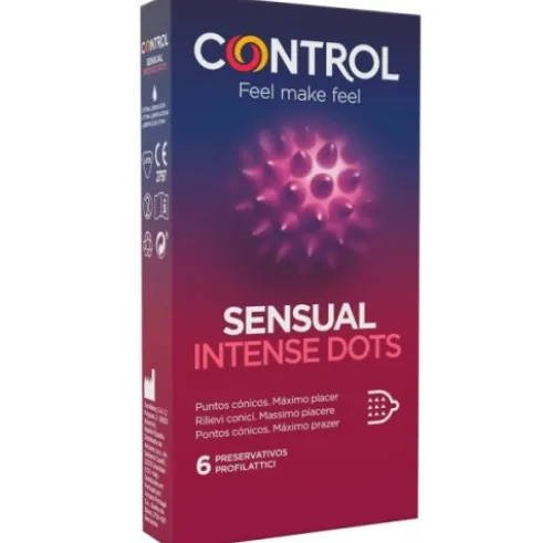 Control Sensual Intense Dots Preservativi Stimolanti con Rilievi 6 Pezzi