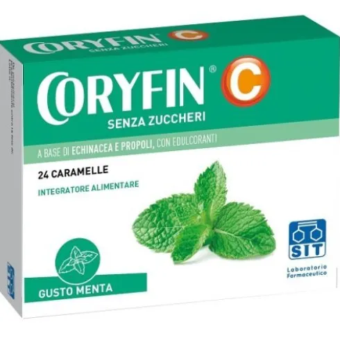 Coryfin C Senza Zucchero Mentolo Caramelle per Gola - 48 g