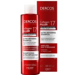 Dercos Collagen 17 Filler Shampoo Ultra riparatore - Shampoo anticaduta per capelli forti e voluminosi - 200 ml