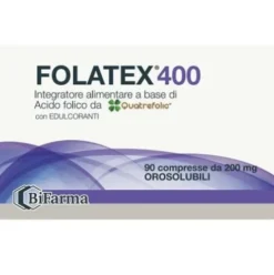 Difass Folatex 400 Integratore Acido Folico per Gravidanza, 90 Compresse