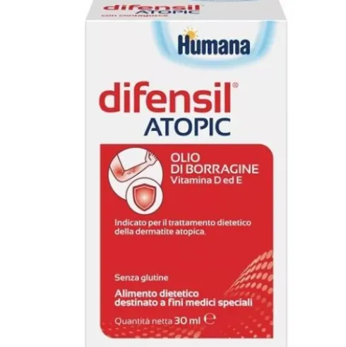 Difensil Olio di Borragine per Dermatite Atopica 30ml Omega 6 Vitamina D E