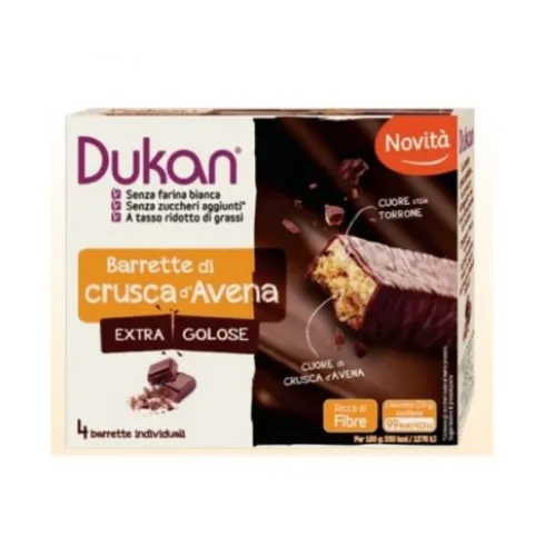 Dukan Barrette Crusca Avena Gourmand 4 Pezzi Cioccolato Fondente