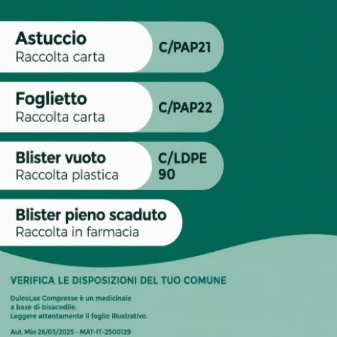 Dulcolax - Lassativo ad azione rapida contro la stitichezza occasionale - 6 supposte
