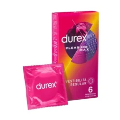 Durex Pleasuremax Profilattici Stimolanti Easy-On con Rilievi e Nervature 6 Pezzi